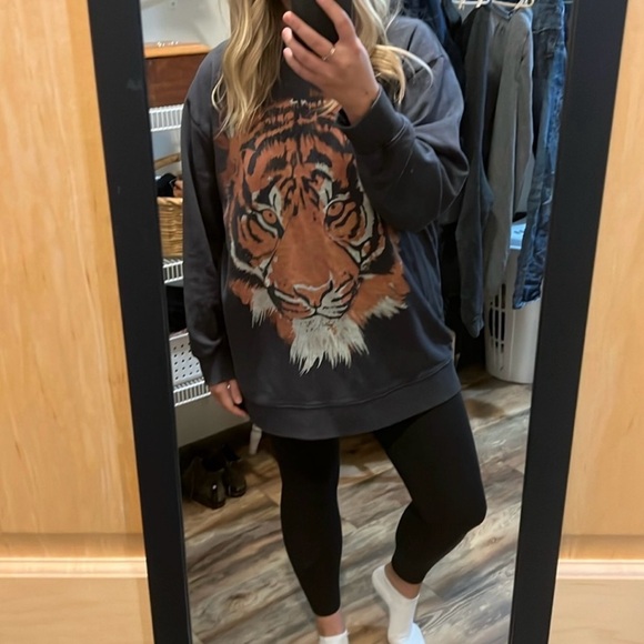 Free People Tops - Free People Vintage Oversized Tiger Sweatshirt…